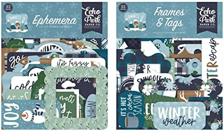 Комплект за хартия колекцията на Echo Park: Магията на зимните эфемеров + Рамка Magic of Winter и етикети Ephemera