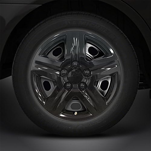Обновете своите автомобилни 16-цолови лъскавите черни луксозни тасове / лигавицата на колела (комплект 4), за