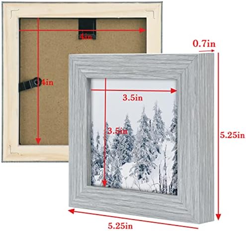 Golden State Art, Определени от Сиви рамки за снимки с размер на 3х4х4 (Прозорец 3,5х3,5), Изработени от масивен бор и