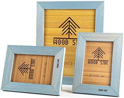 Дървени рамки за снимки в селски стил - Комплект от 3 рамки с размери 8 x 10 и две 4 x 6 от масивно дърво за вашия десктоп