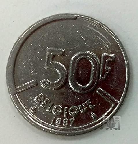 Европейската монета Белгийската Монета Френската версия на 50 Франка Никелова белгийската Осмици Версия