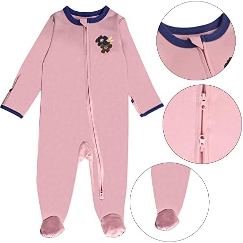 Детска пижама GUISBY на крака с белезници-варежками - 3 бр., пижами за бебета момичета и момчета, пижама с цип
