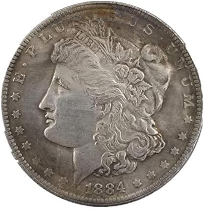 Американската реплика Морган 1884 г. Рядка сребърно покритие Монета Приятели на Семейството Колекционер Сложна и Важна