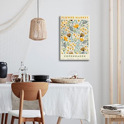Цветен Плакат с Цветния пазар за стая Естетически Копенхаген Цвете Платно Стенно Изкуство Ботанически Листа Щампи