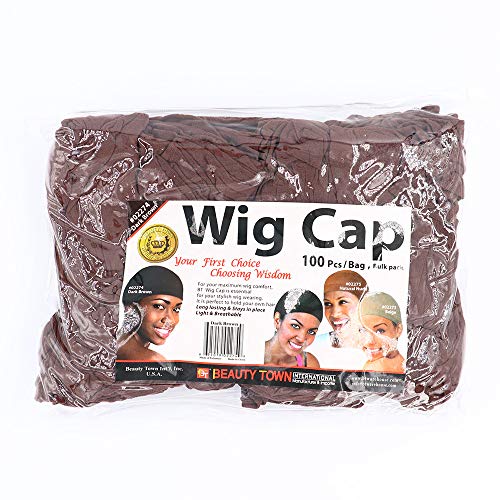 Обемна опаковка от 100 бр, шапки за перуки, еластична, лесна дишаща превръзка на главата (бежов)