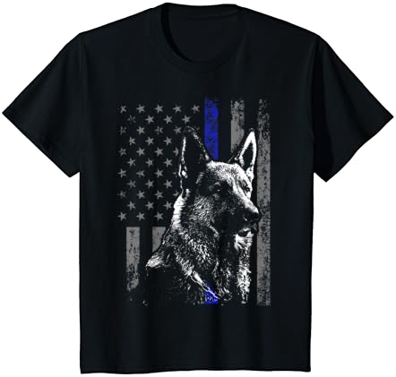 Тънка Синя Линия Хартата K-9 Немска Овчарка Полицейско Куче Е Подарък Мъжка Тениска