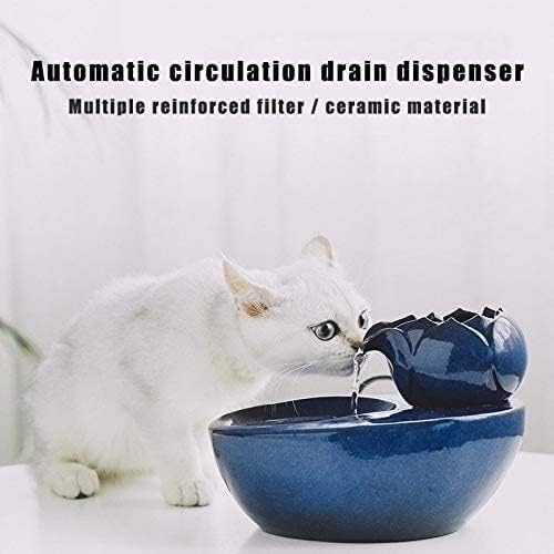 AALINAA Диспенсер за вода за домашни любимци, Керамични чешма за Питейна вода за Кучета и котки - Автоматичен Безшумен