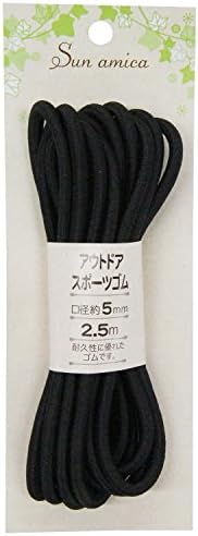 Sanamika SAN225, гума за спортове на открито, диаметър около 0,2 инча (5 мм) x 8,2 фута (2,5 м), черен