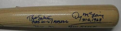 Саберхаген Ньюкомб Даунинг Ърскин мор + Бейзболна Бухалка С Автограф на Победител 20 игри 685 - Бейзболни бухалки