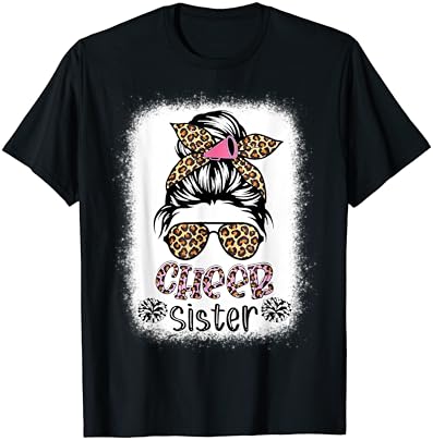 Подбадривающая Сестра Леопард Мръсна Кок Чирлидерши Бяла Тениска
