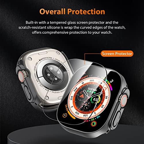 Твърд калъф за PC LK 2 Pack, който е съвместим с Apple Watch Ultra 49 мм, калъф Apple Watch Watch Ultra с вграден