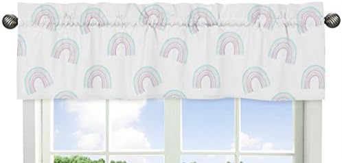 Престилка за оформяне на прозорци Sweet Jojo Designs в пастелни цветове, с дъга - Розови, Лилави, Тюркоазени, синьо