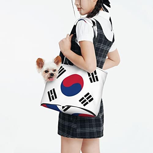 Переноска за домашни любимци на Малки Кучета, Котки и малки Кученца, на Южнокорейския Флаг, Сгъваема Чанта-Тоут за Кучета,