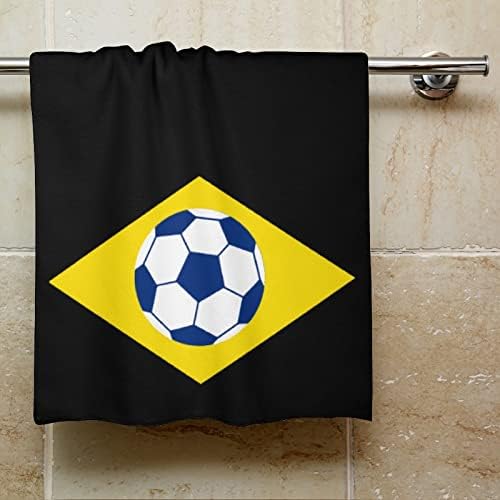 Бразилски Футболни Футболен Флаг Гъба, Кърпа 28,7 х 13,8, Кърпички За Лице От най-добрите Влакна, Высокоабсорбирующие