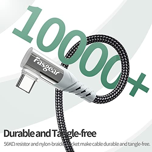 USB кабел C Fasgear 10 метра, 3 комплекта за бързо зареждане 3A с найлон оплеткой Type C 2.0 за Android, Дълъг Кабел