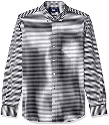 Мъжка риза Кътър & Buck, Устойчив На бръчки, Стрейчевая Риза с копчета и дълъг ръкав