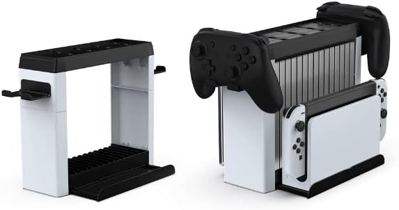 Титуляр-Органайзер за игри за Nintendo Switch OLED Joy-Cons Pro Контролер, станция за съхранение на ключове и