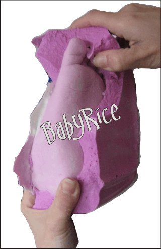 Комплект за детска леене BabyRice / Крем рамка с размер 14,5x8,5 инча в стил Шебби-Шик / Кремовое Определяне