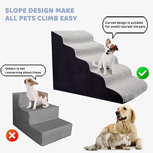 Поролоновая 5-Ярусная Стълбище за сиви кучета и Стъпала за високи легла За малки кучета, Стълба за домашни любимци