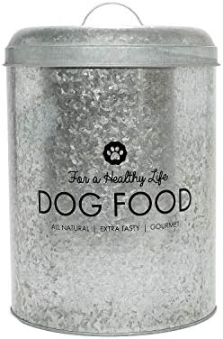 Amici Пет, Голям метален контейнер за съхранение на храна за кучета Момче Healthy Life, сив