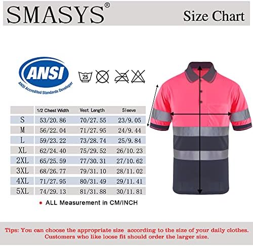 Защитно риза с къси ръкави SMASYS - Светоотражающая дизайн, тениски Hi-elbi за работа с джобове за жени и Мъже
