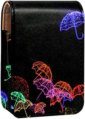 GUEROTKR Пътен Калъф-Органайзер За Червило, Калъф За Червило, Преносима Косметичка С Огледало, абстрактен цветен чадър