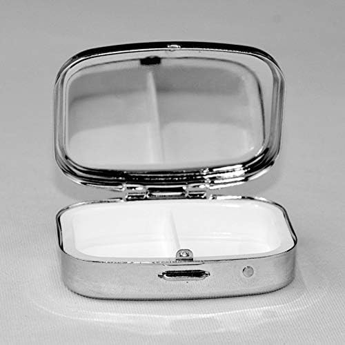 Ewmar Преносим Кутия За съхранение Таблетки От Неръждаема Стомана Кутия за Хапчета Малък Контейнер за Таблетки за Джоба/ Чантата