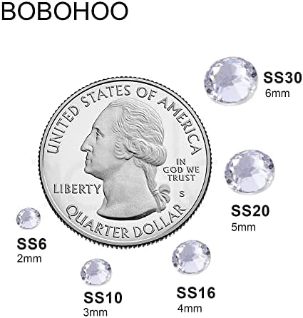 Кристали BOBOHOO Flatback, 10000 бр., Кристали със Сребърна Подложка, Кристални Кристали с равна Подложка