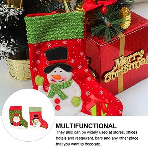 ABOOFAN 2 бр. Коледни Чорапи За Съхранение на шоколадови Бонбони, Подаръчни комплекти, Сладък Дядо Коледа, Снежен