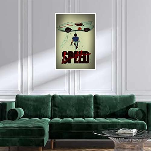 Щампи върху платно с аниме Speed Racer (1968), Ретро Постер на филма, Естетически Плакат За Спалня в Общежитието,