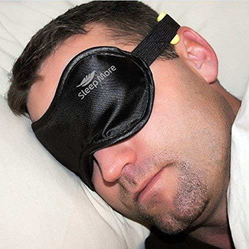 Сатен маска за очи Sleep More за мъже и жени - Блокира светлината за най-добър нощен сън, Регулируема каишка -