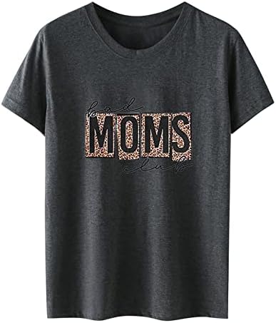 Дамски Модни и Ежедневни Тениска с Къс ръкав и кръгло деколте с Писмото принтом на Ден Майки За майки