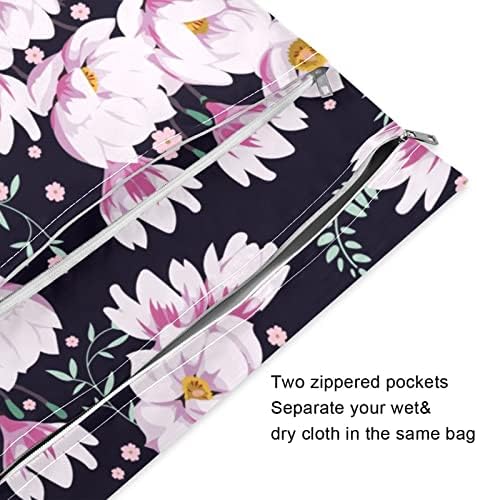 Чанта за Влажни Сушене с Розово Цвете Kigai, 2 бр., Водоустойчива Чанта За Съхранение на Памперси За многократна употреба,