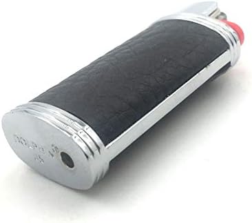 Lucklybestseller Метален кожен калъф за запалки, притежателят на черен цвят за мини-запалки Bic J5