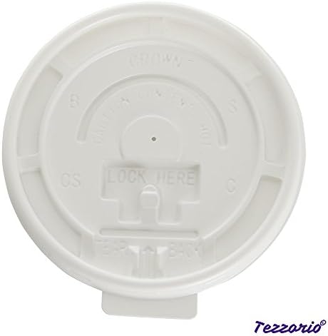 (Опаковка от 50 броя) Бели Плоски шапки за горещи хартиени чашки, подходящи за повечето хартиени чашки обем 10-12-16-20 грама,