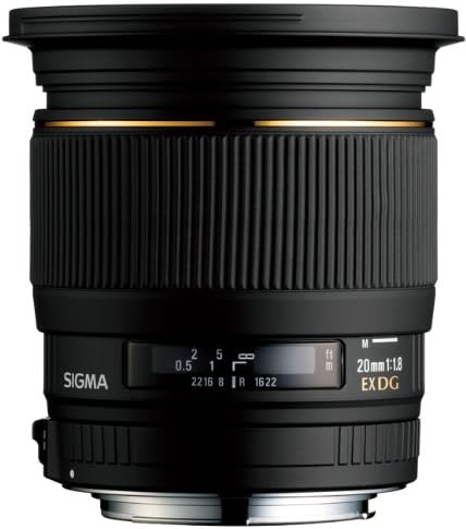 Асферический Широкоъгълен обектив Sigma 20mm f/1.8 EX DG RF за огледално-рефлексни фотоапарати Nikon