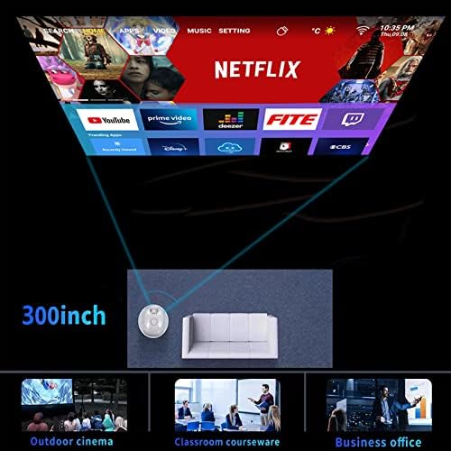 Проектор 4K поддръжка 5G WiFi и Bluetooth, Android TV-проектор с поддръжка на 1080P Full HD, 4K, Проектор за употреба на открито,