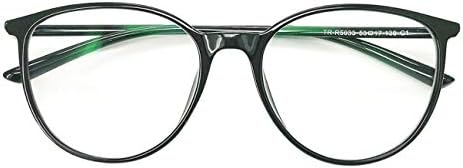 Големи Кръгли Очила компютър с Блокиране на Синя Светлина - Очила за Четене с Прозрачни Лещи, за Жени и Мъже, които