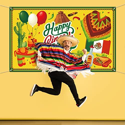 Rainlemon Happy Cinco de Mayo Фон За Фотобудки Мексико Парти Fiesta Стенни Снимка Фон Украса