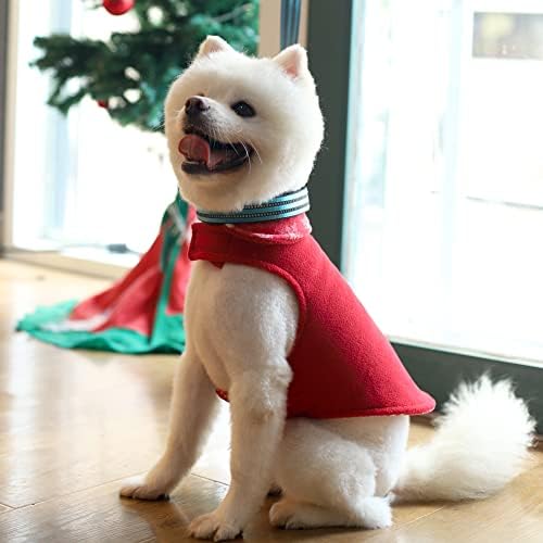 Filhome Коледа Зимно Палто за кучета, Пуловер за домашни любимци, Двустранен Яке за Кучета, Отразяваща Жилетка