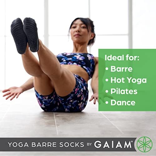 Чорапи Gaiam Yoga Barre Socks - Нескользящие Аксесоари с лепкава изземване, за жени и за Мъже