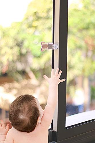 Millie (4 опаковки) Детска ключалка за плъзгащи се стъклени врати - Детски Предпазни Плъзгащи се Прозорци, Брави, Защитени