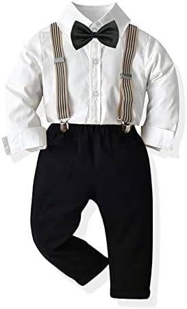 Madonmay/ Празничен костюм за малки момчета, Стилен комплект панталон копчета и подтяжках на възраст от 12 месеца