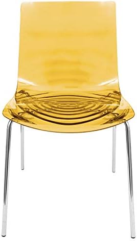 Модерен дизайн Astor Water Ripple, модерна маса за хранене, стол Lucite с метални крака, пакет от 4, прозрачно