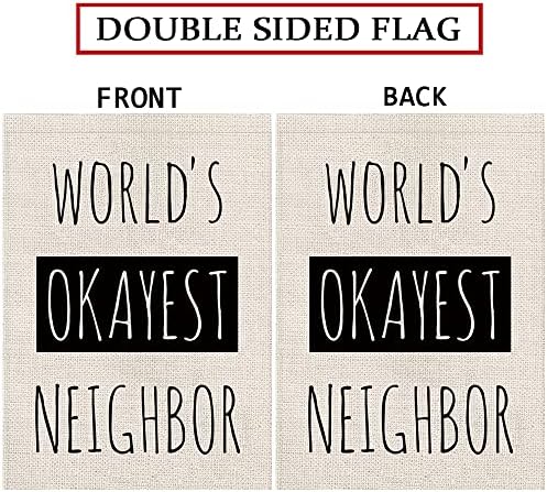 Забавен Градински Флаг за Най-Добър Съсед в света Вертикална Двупосочна Декор за улици И Помещения Празничен Знак