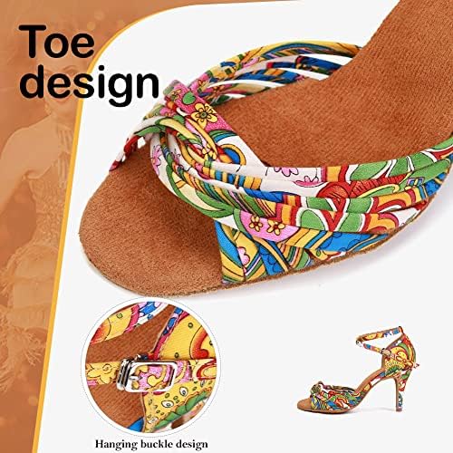 Женски обувки за латино танци TINRYMX, Сатенени обувки за професионални танци Салса, балната зала ча-Ча-Ча, Модел -YCL354/255