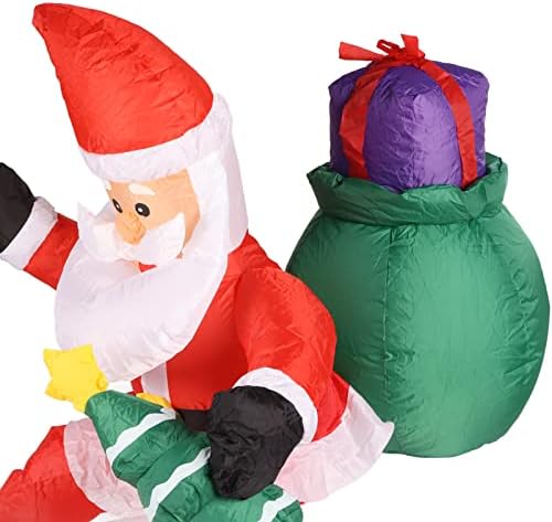 Коледни Надуваеми играчки Дядо Коледа, Езда на Медведе, Украса с led Осветление, Коледна Надуваема играчка за парти в градината