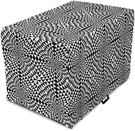 Foldout Геометричен Калъф за клетка за кучета, Абстрактна форма С Триъгълници и Ромбоиди, Дизайн на Оптична Илюзия,