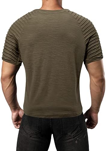 Мъжки Ризи с Мускулите, Стрейчевые Тениски С Къс Ръкав и V-образно деколте За Тренировки По Културизъм
