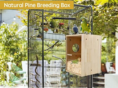 Кутия за Птичи Гнезда CooShou Кутия За Разплод Попугайчиков Кутия за Птичи Гнезда Дървена Акрилна Прозрачна Кутия за
